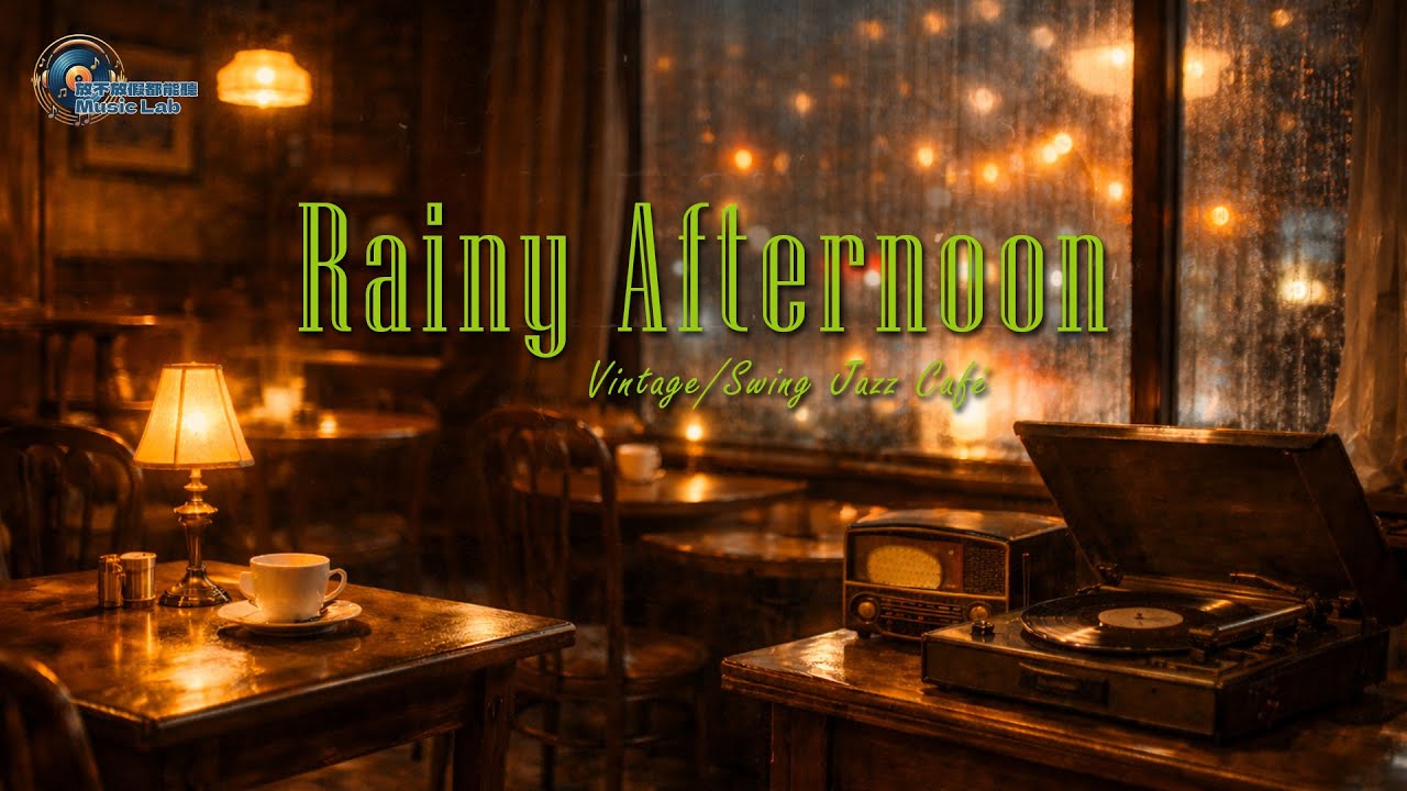 Rainy Vintage Swing Jazz Café ☔ 1 Hour Cozy Retro Jazz for Studying, Working & Relaxing EP03