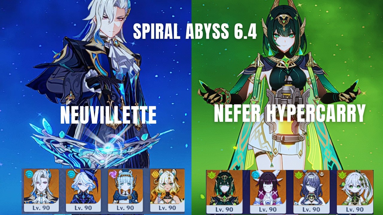 C1R1 Neuvillette  & C1 Nefer |Spirall Abyss 6.4 | Genshin Impact