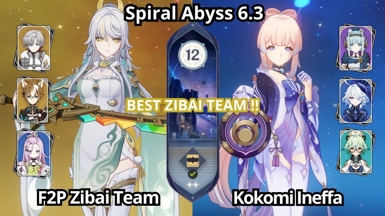 NEW !! F2P C0 Zibai Lunar Crystallize & C0 Kokomi Ineffa - Spiral Abyss Floor 12 Genshin Impact 6.3