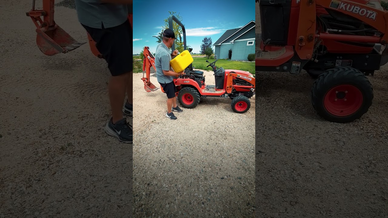 Tuff Jug Ripper Cap filling Kubota BX25D