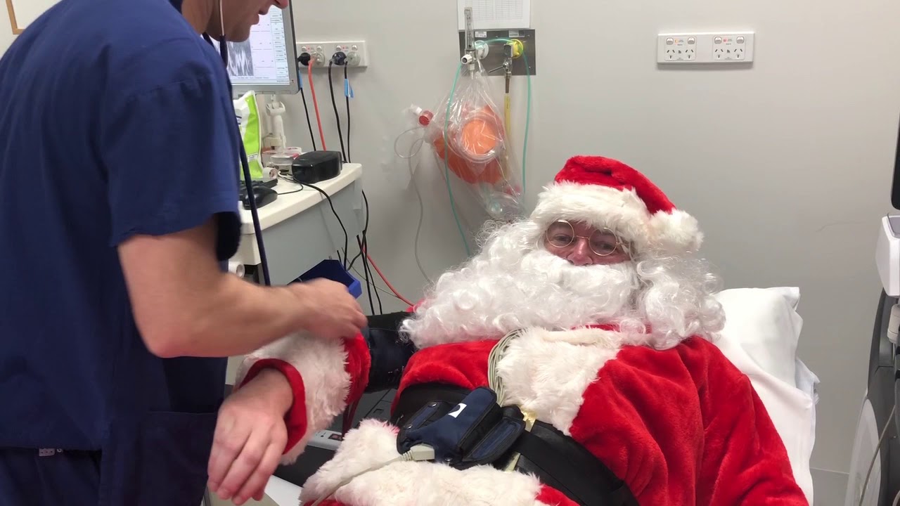 Santa has a heart health check at St Vincent's Private Hospital