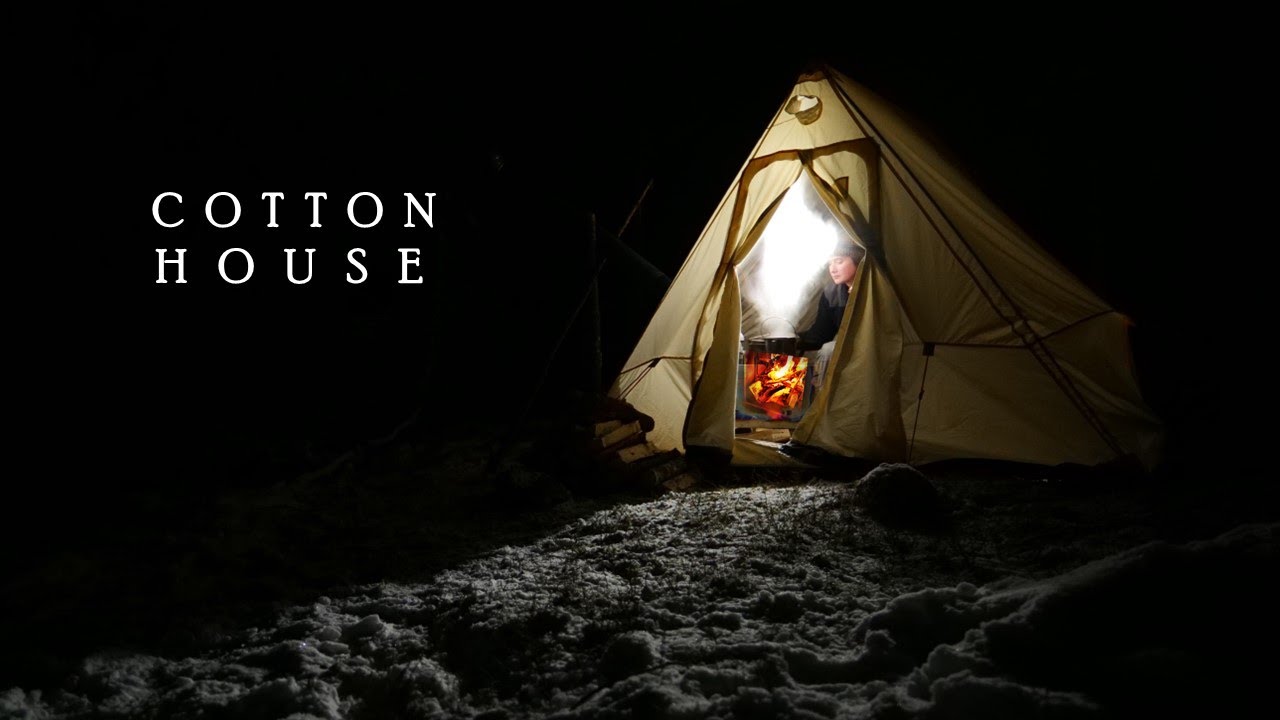 Winter Camping in a Cotton Canvas Hot Tent -11C Fresh Snow