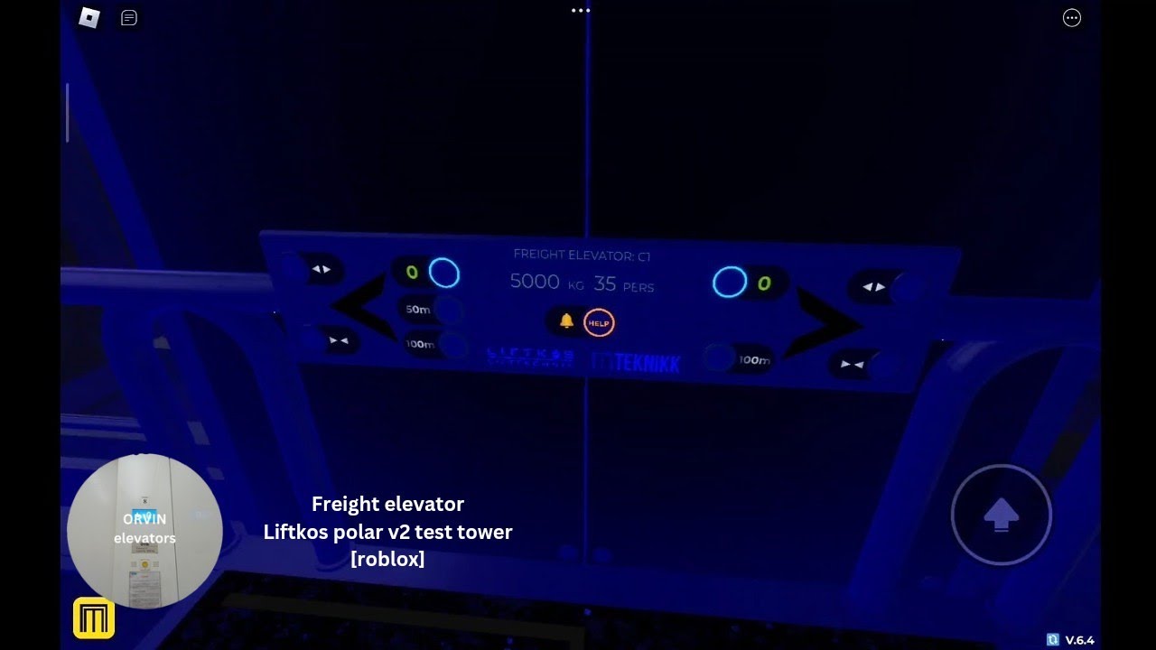 liftkos elevator at liftkos test tower roblox (+ viewing machine room)