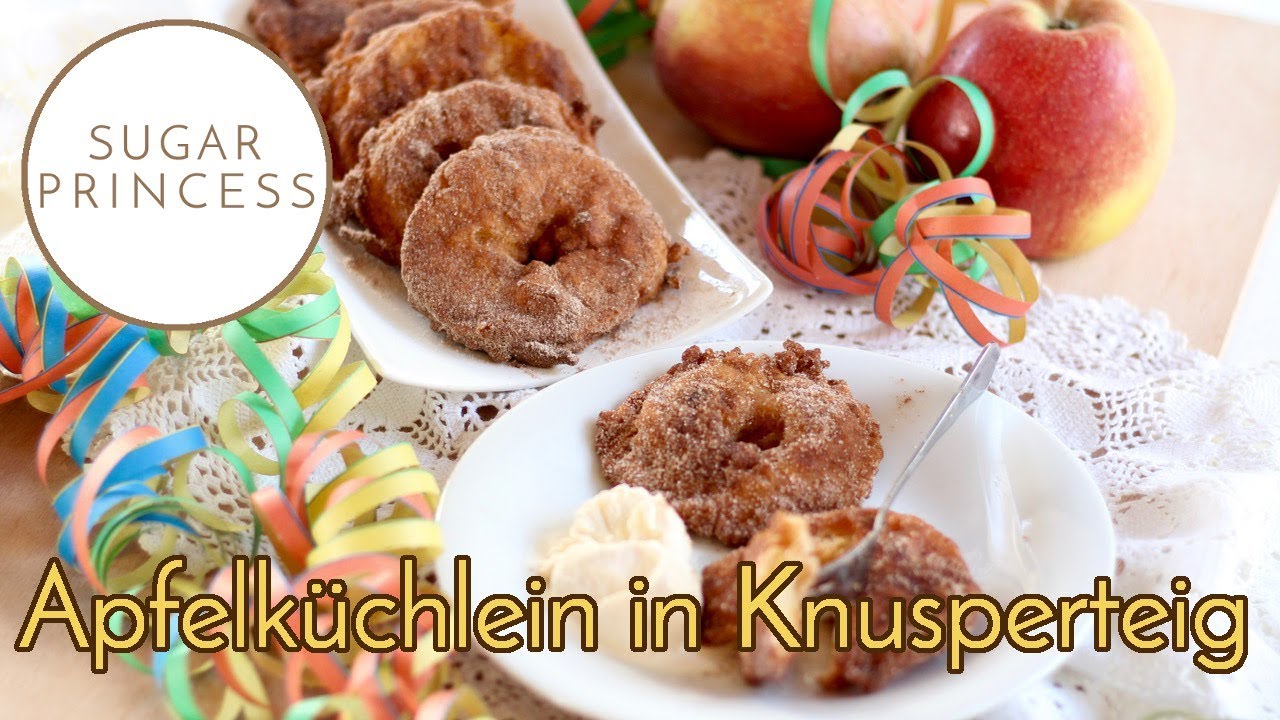 Apfelk&uuml;chlein im Knusperteig mit Vanilleeis und Zimtzucker | Sugarprincess