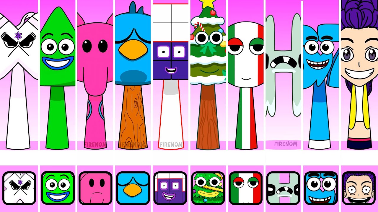 Incredibox Sprunki OC Phase 1 to Phase 2 X Alphabet, Triangle, Elly, Sleepy Bird, Sixteen, H, 67