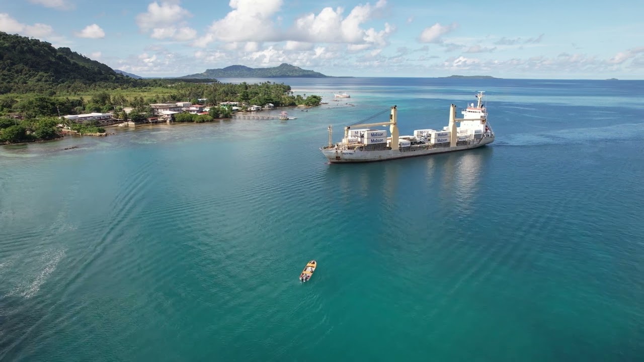 Drone (Aerial) video of Kyowa at the Port of Weno (Moen) found within Chuuk lagoon, Chuuk State