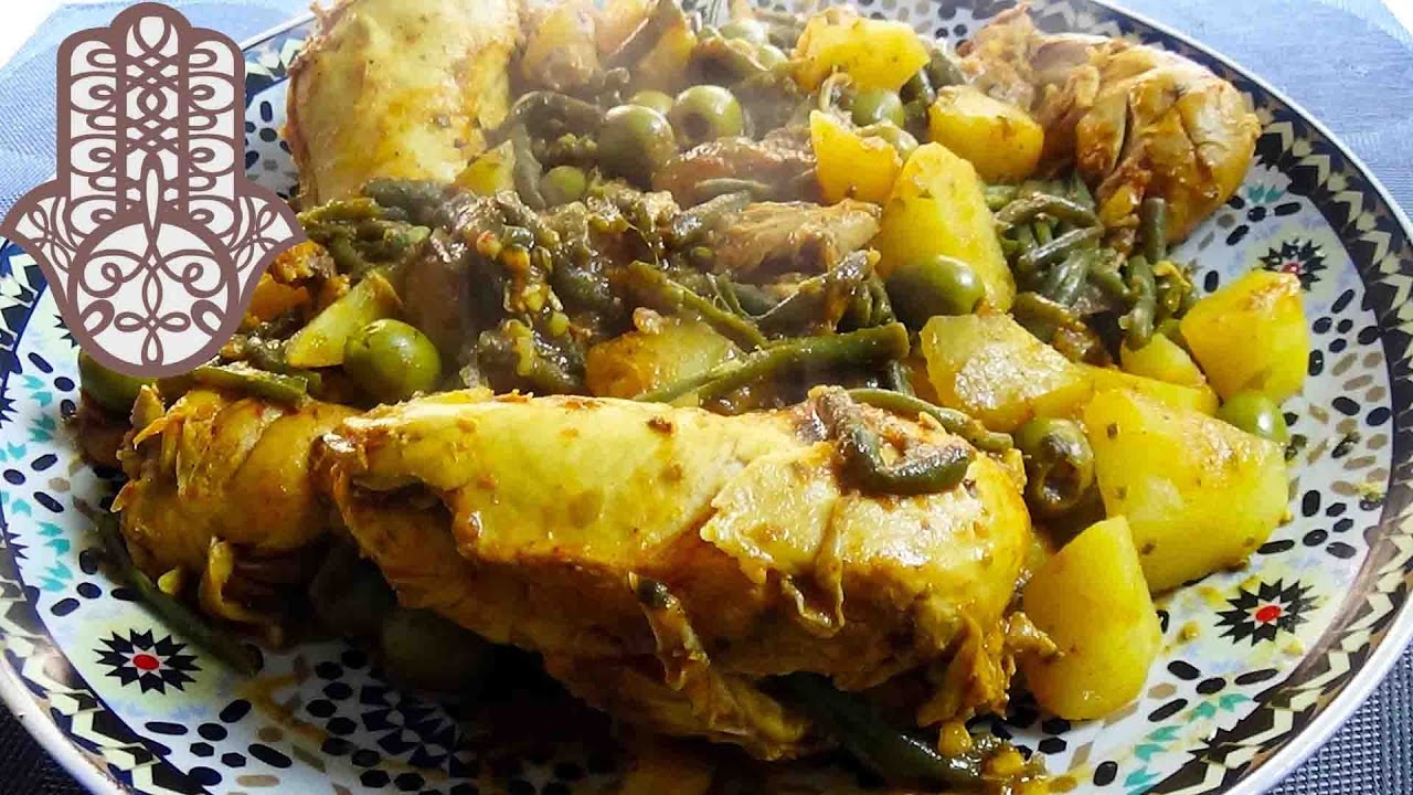Tajine de poulet aux haricots verts et pommes de terre