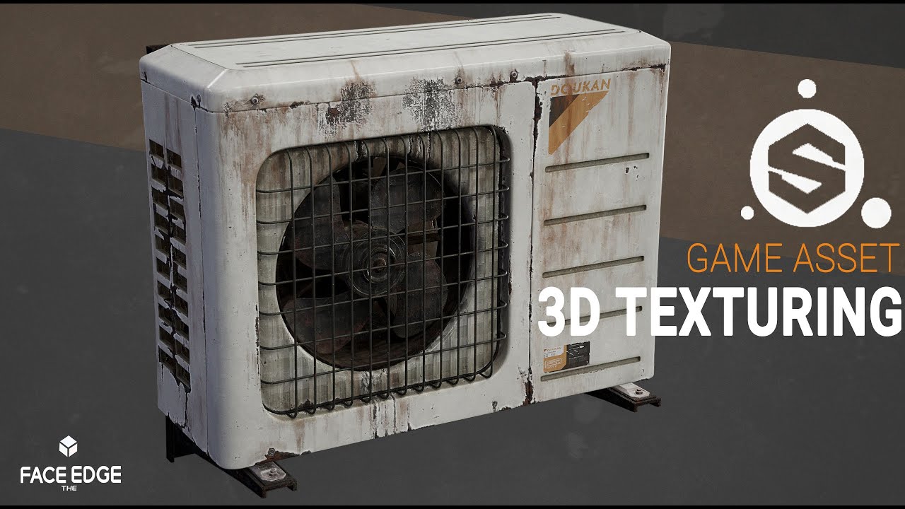 Texturing a Game Aset in Substance Painter-Air Conditioner Unit [TIMELAPSE][INTERMEDIATE]