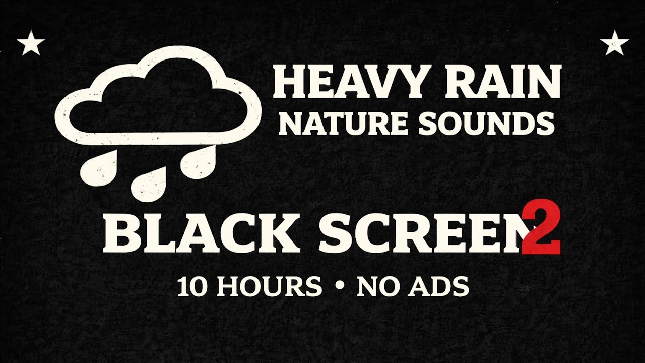 EXTREME Heavy Rain for Sleep | Black Screen 10 Hours