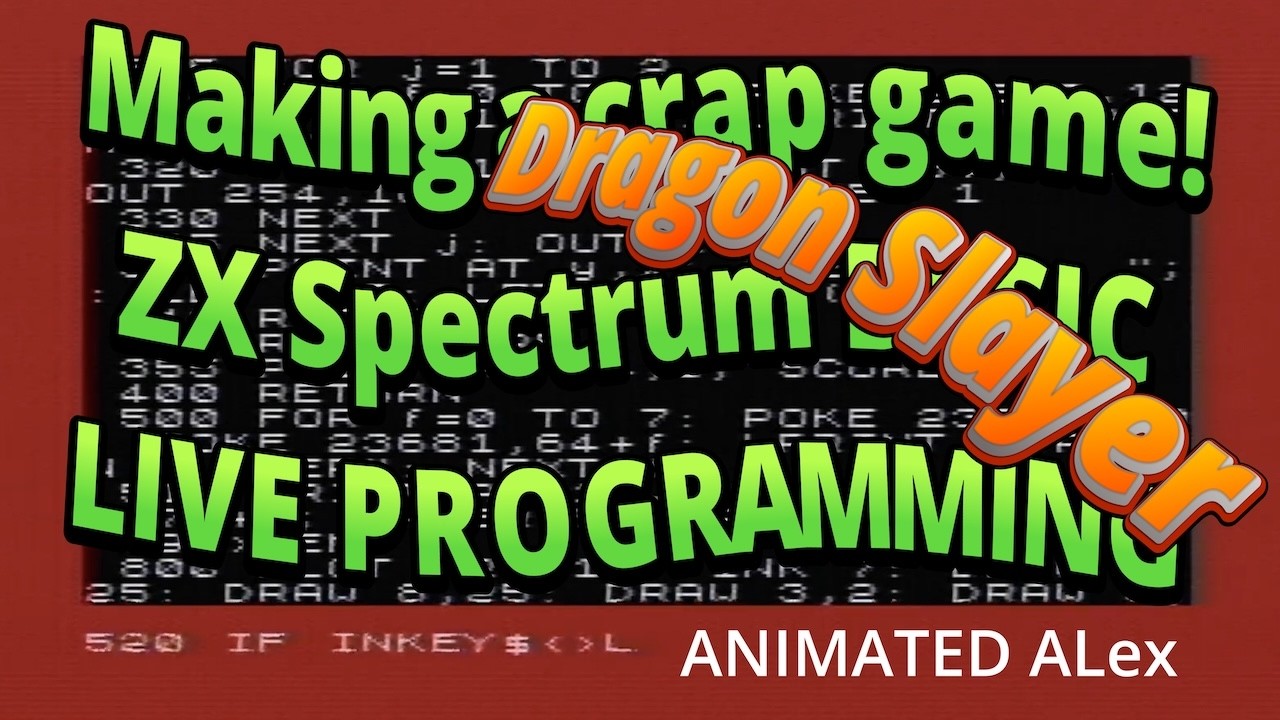Programming in BASIC making a crap game - ZX Spectrum - no commentary