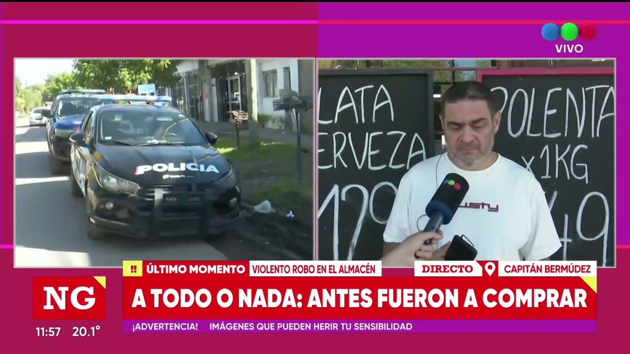 Violento robo en Capitán Bermúdez | Telefe Rosario