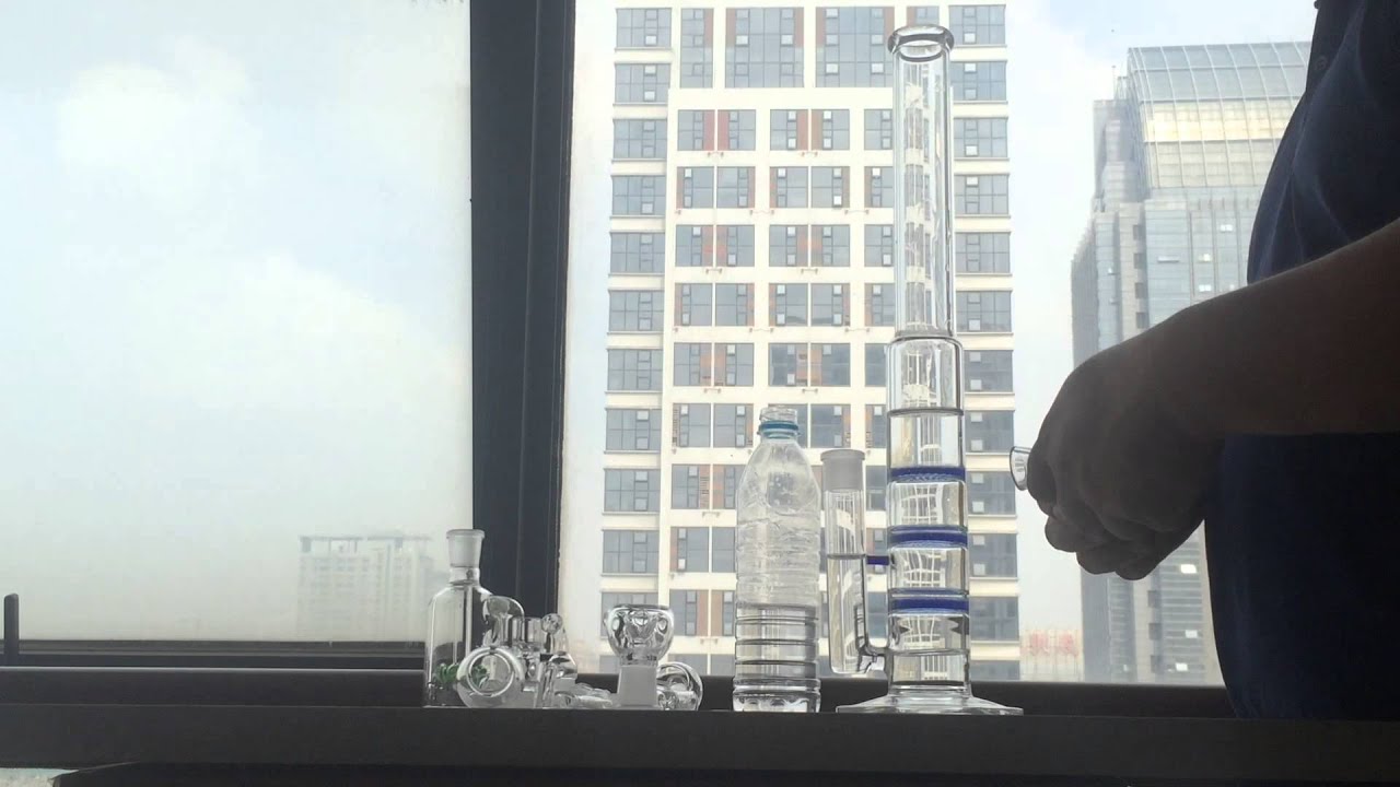 New Glass bong glass smoking pipe with 3 honey comb percolaters 18 inches high