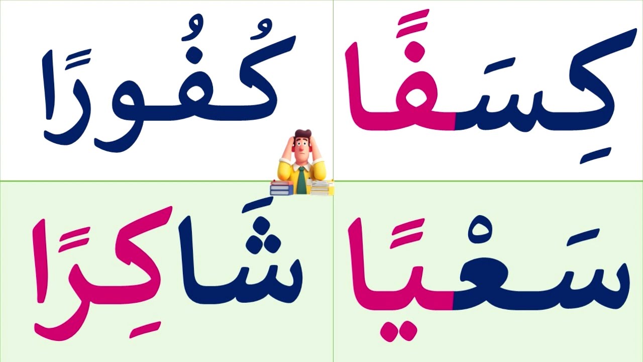 تعلم القراءة والكتابة | تعلم قراءة وكتابة كلمات متنوعة مع التنوين بالفتح