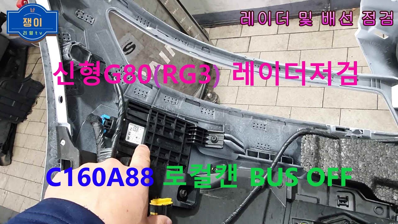 제네시스RG3 DTC. C16A88 로컬 CAN BUS OFF,운행중 후측방 점검 메세지 표시 및 통합경고등 점등
