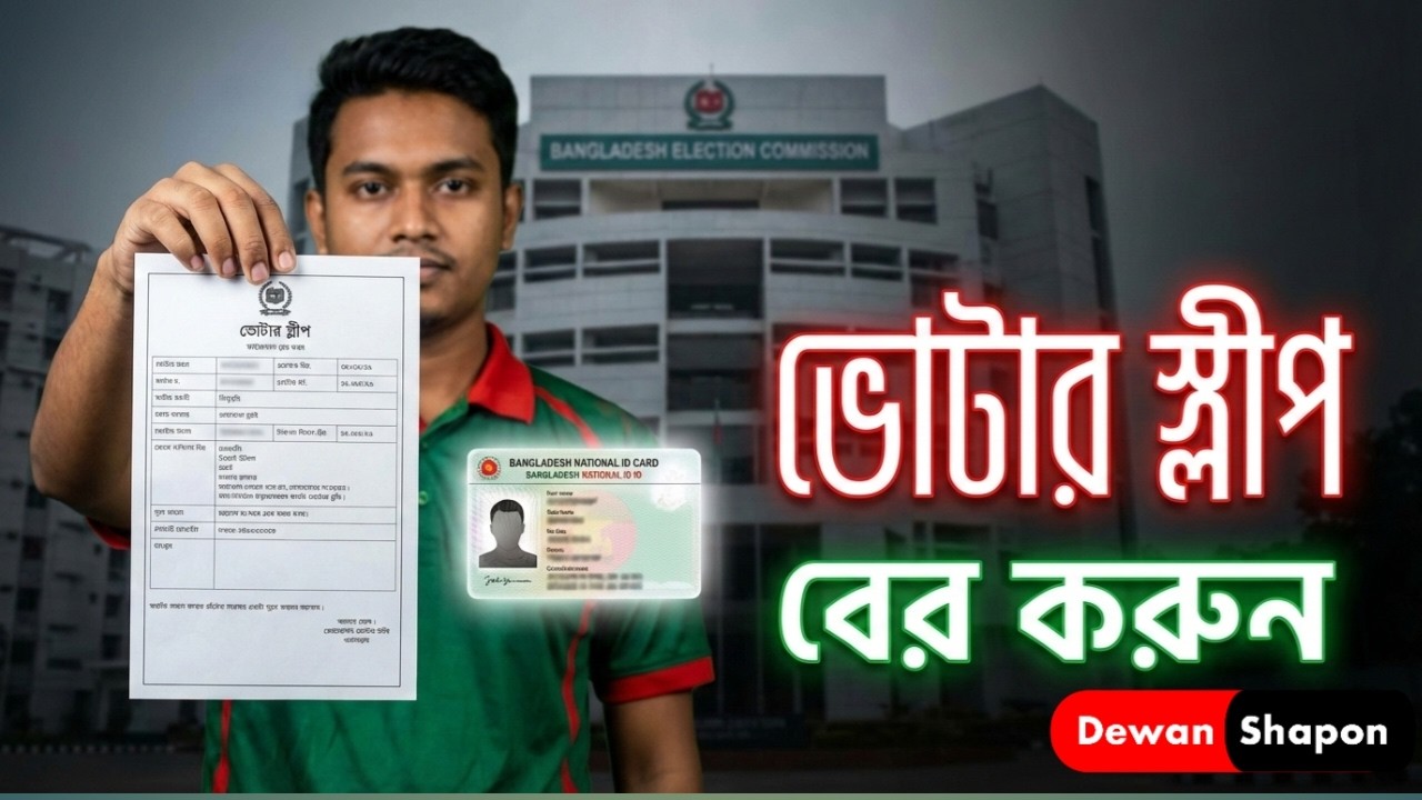 ভোটার স্লীপ বের করার নিয়ম ২০২৬ | Voter Slip Download Online Bangladesh | NID Slip Check