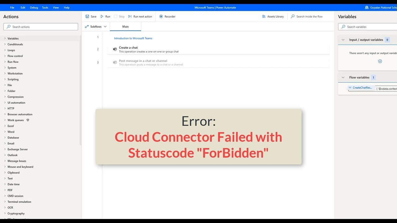 Power Automate Desktop || Error Solved :Cloud connector failed with status code Forbidden