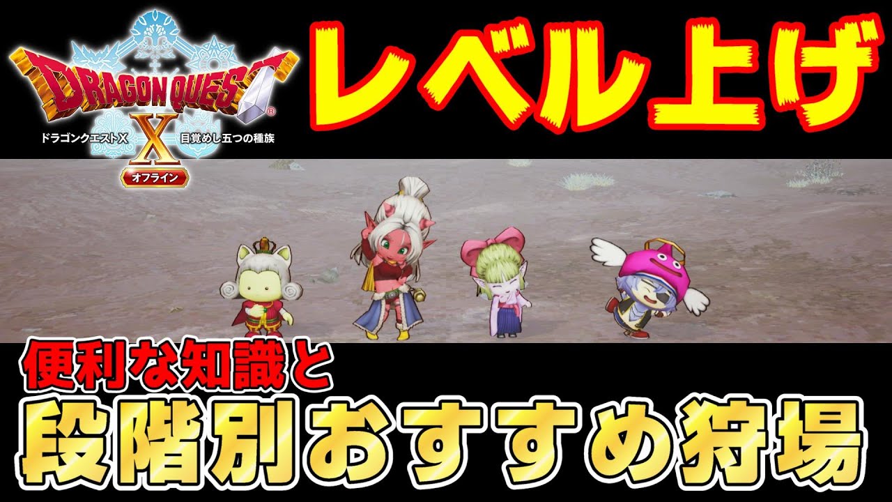 【ドラクエ10オフライン】🔥レベル上げ🔥便利な知識と段階別おすすめ狩場！【ドラクエXオフライン】