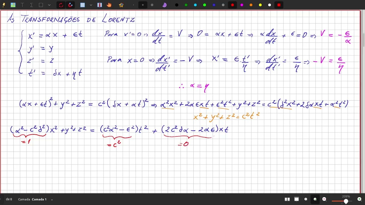Relatividade Especial - Transformações de Lorentz 2