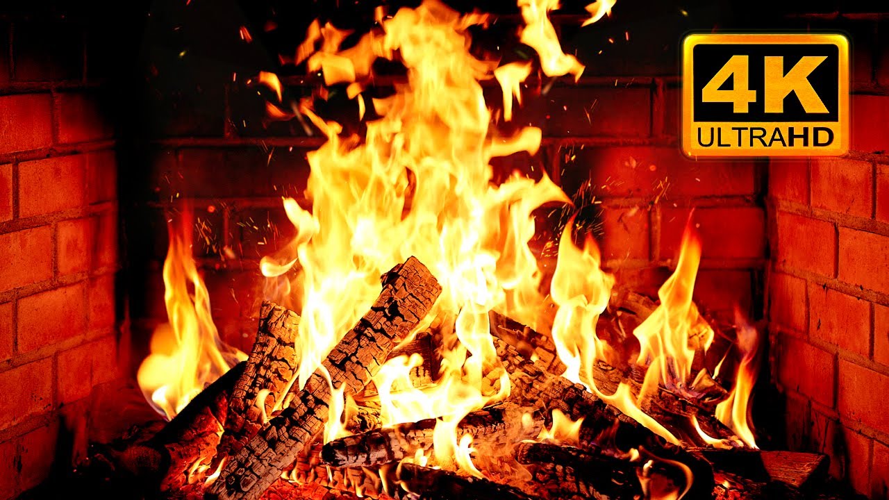 🔥 Cozy Fireplace 4K (12 HOURS). Fireplace with Crackling Fire Sounds. Fireplace Ambience