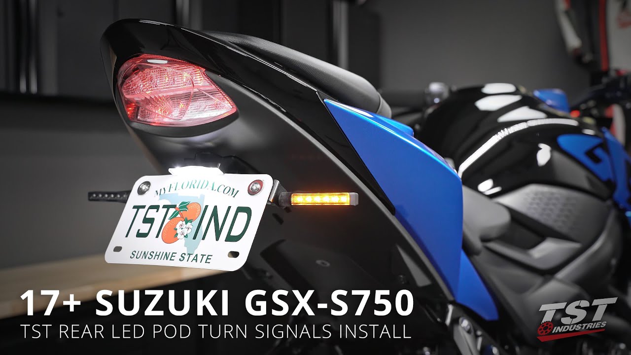 Как установить светодиодные задние указатели поворота на Suzuki GSX-S750 2017+ года выпуска от TS...