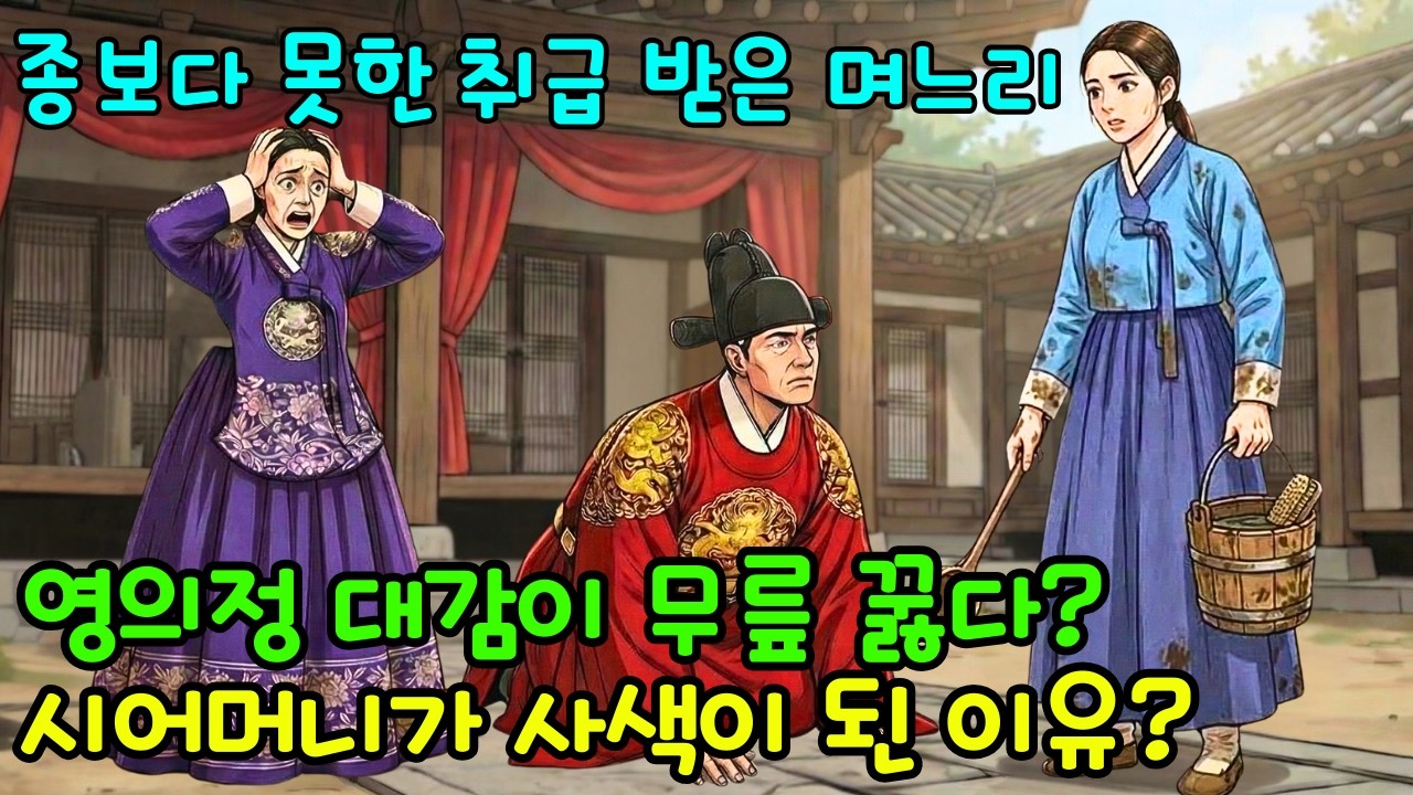 며느리를 종보다 못하게 대우한 시어머니, 조정의 영의정이 며느리 앞에 엎드리자 충격에 빠지다 | 야담 | 조선야담 | 민담 | 설화 | 전래동화 | 오디오북