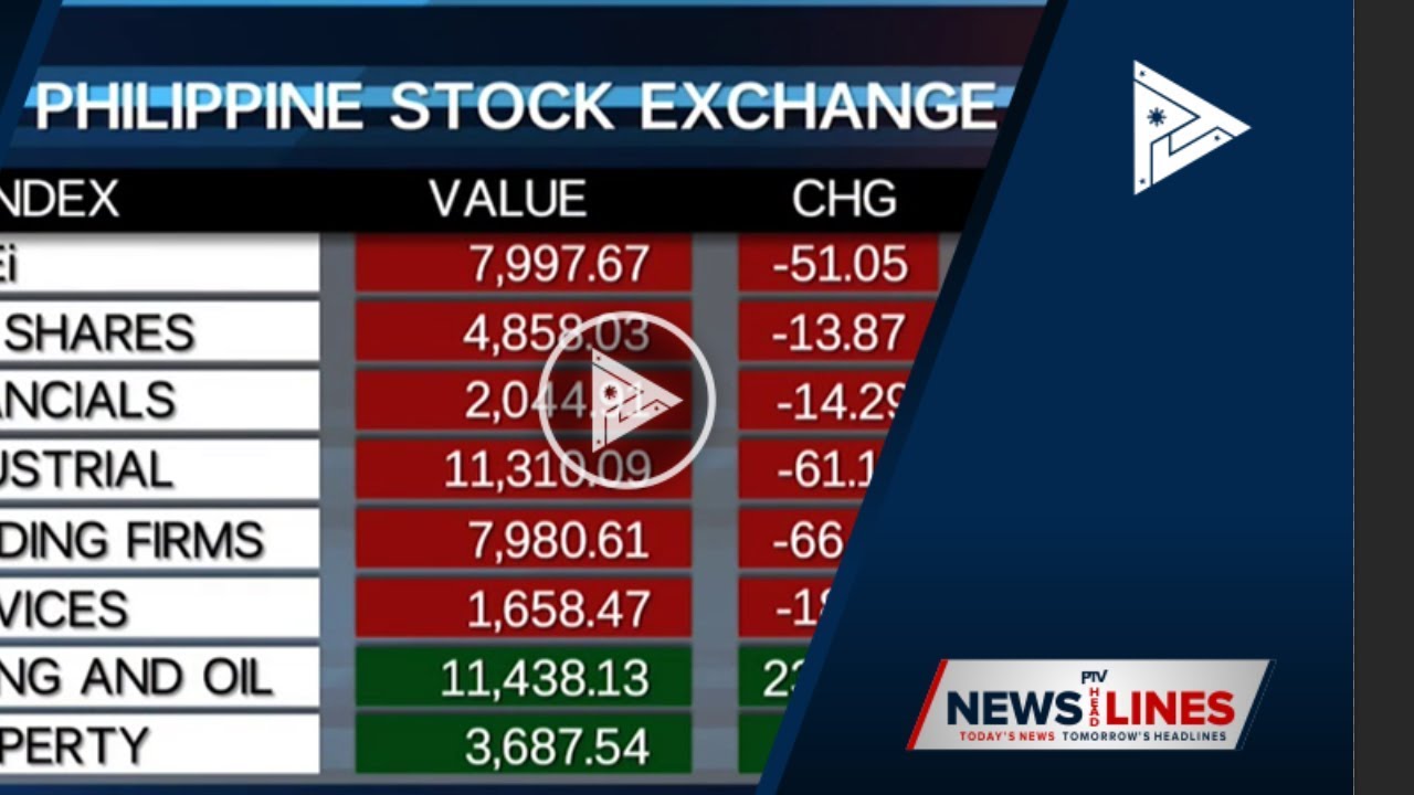 Wednesday&rsquo;s Philippine Stock Exchange Index