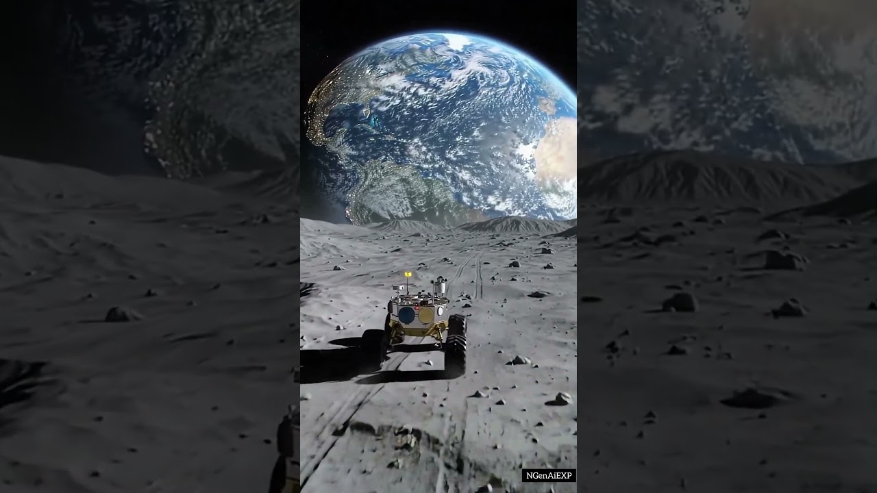 Lunar Rover&rsquo;s Epic Journey Toward Earth &ndash; A Stunning View from the Moon #lunarrover #moonrover #moon
