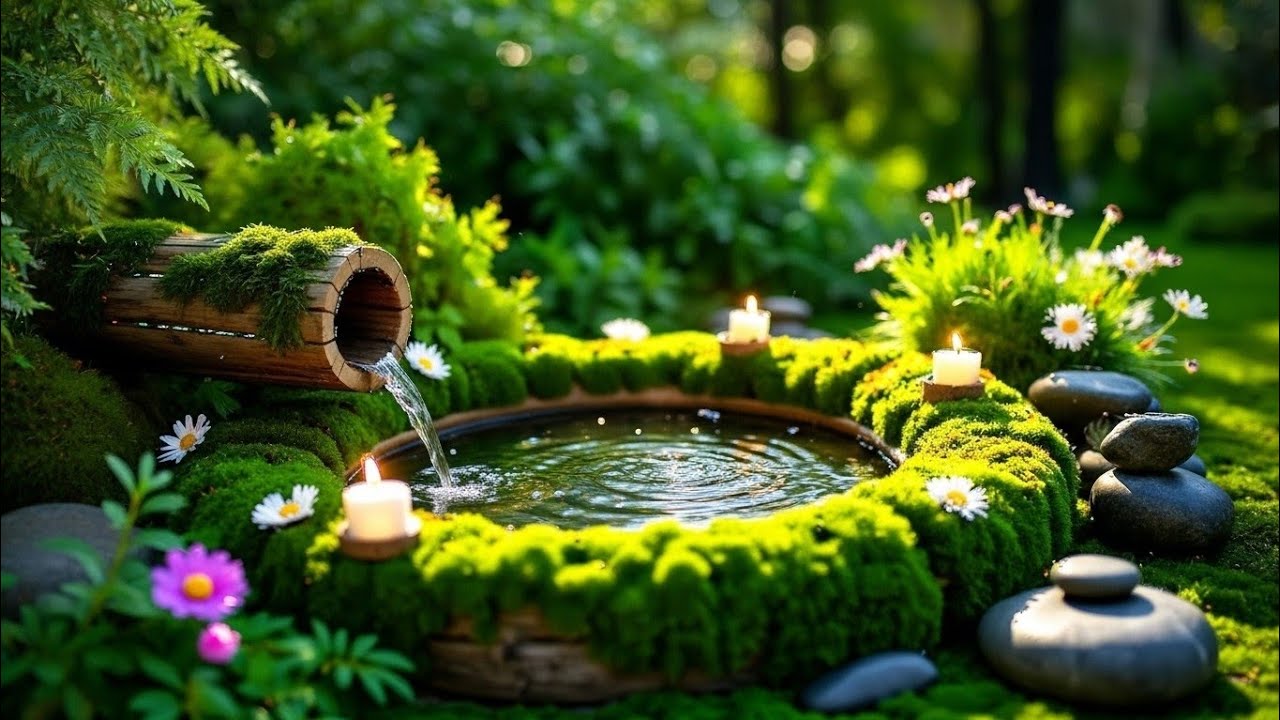 Soothing Spa Piano Music 🌿 Relaxing Sleep Music & Nature Sounds, Bamboo Water Fountain, Calm Music