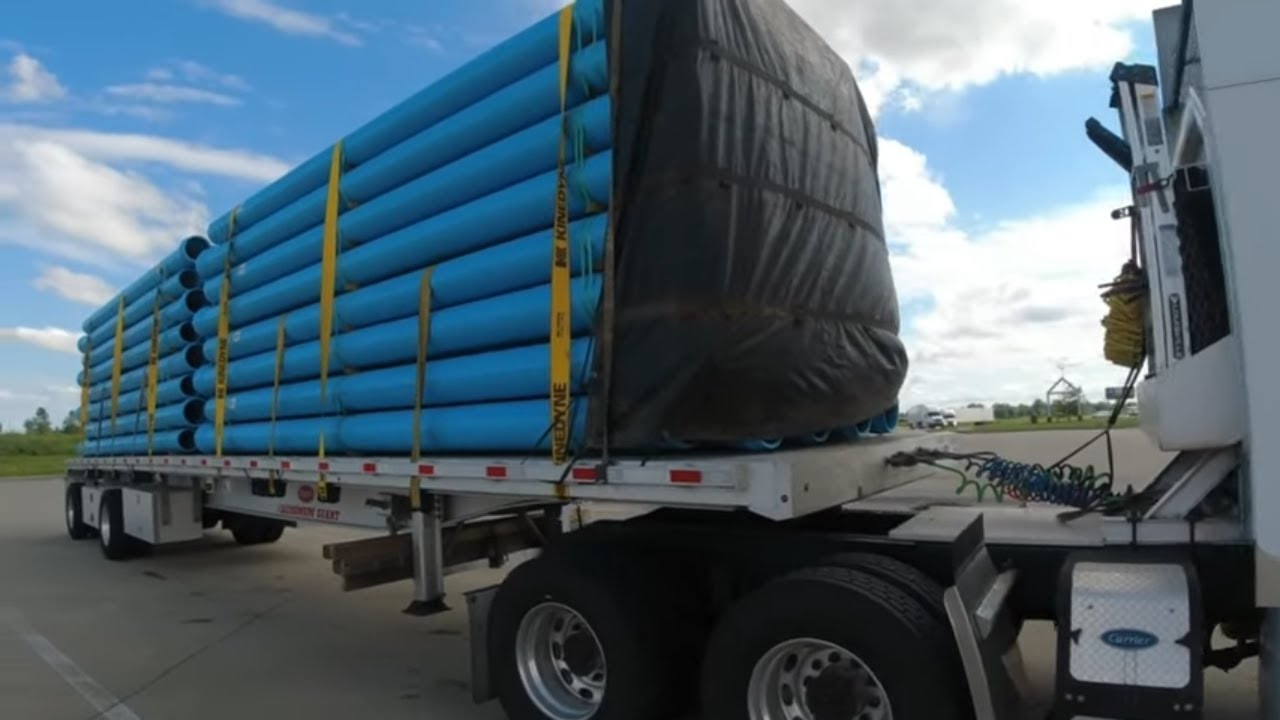 #515 I Beams Smoke Tarp and more Skidded Coils The Life of an Owner Operator Flatbed Truck Driver