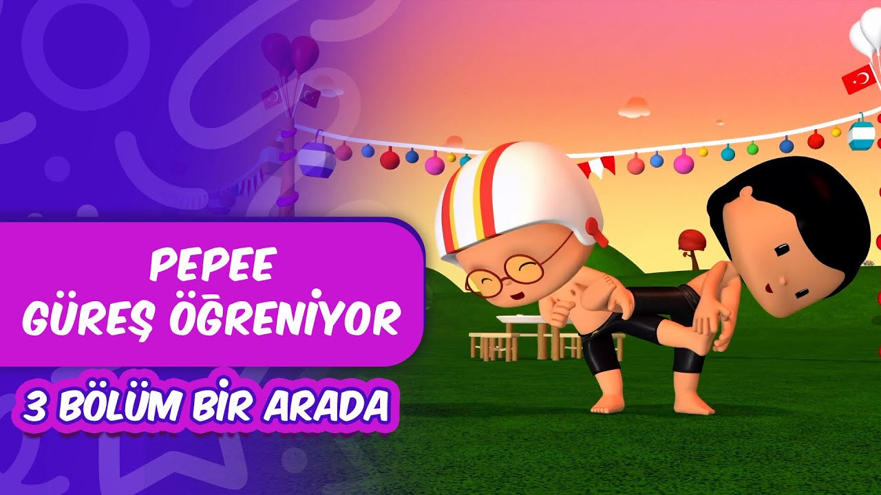 Pepee Güreş Öğreniyor - Pepee Leliko ve Pisi İle 3 Bölüm Bir Arada | Düşyeri