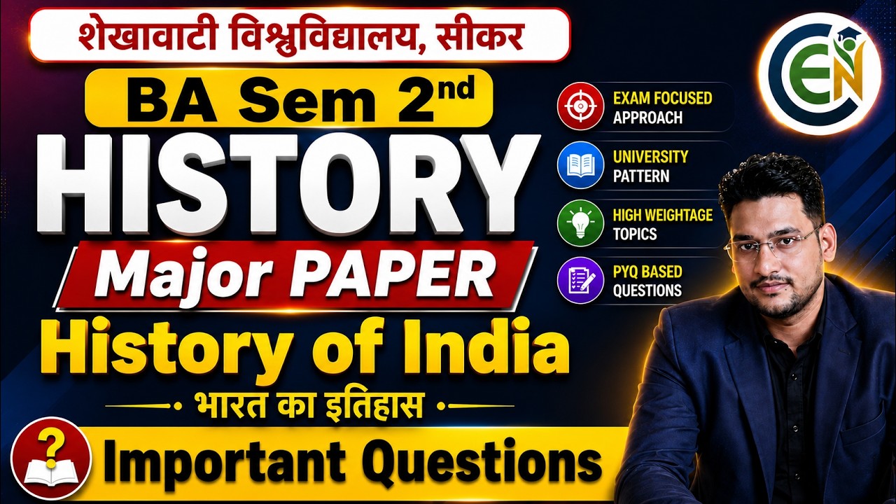 History of India BA semester 2 Important Questions | History of India BA Sem 2 One Shot Class PDUSU