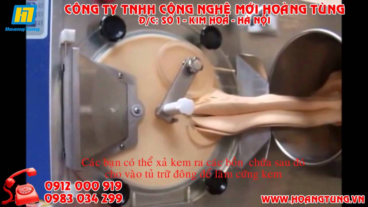 Hướng dẫn làm kem kí từ máy làm kem Hoàng Tùng