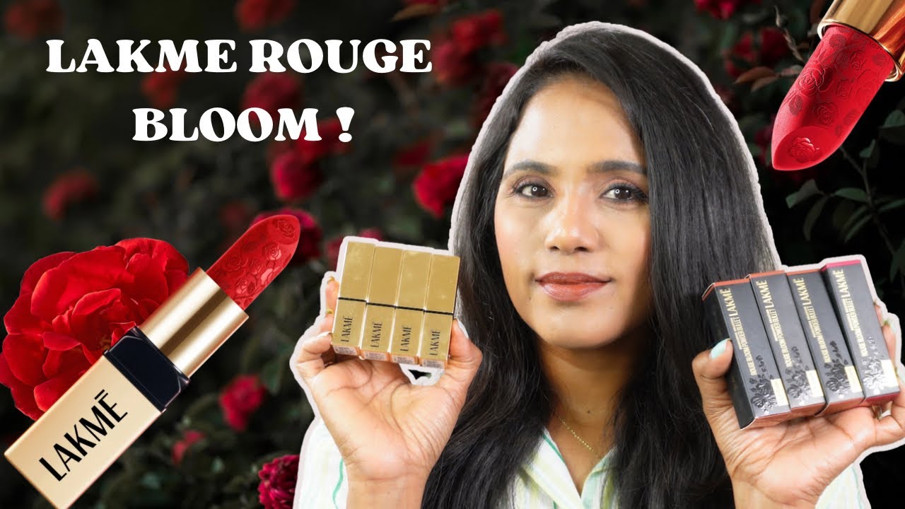 Lakmé Rouge Bloom 🌷Powder Matte lipsticks💄 | Swatches and review