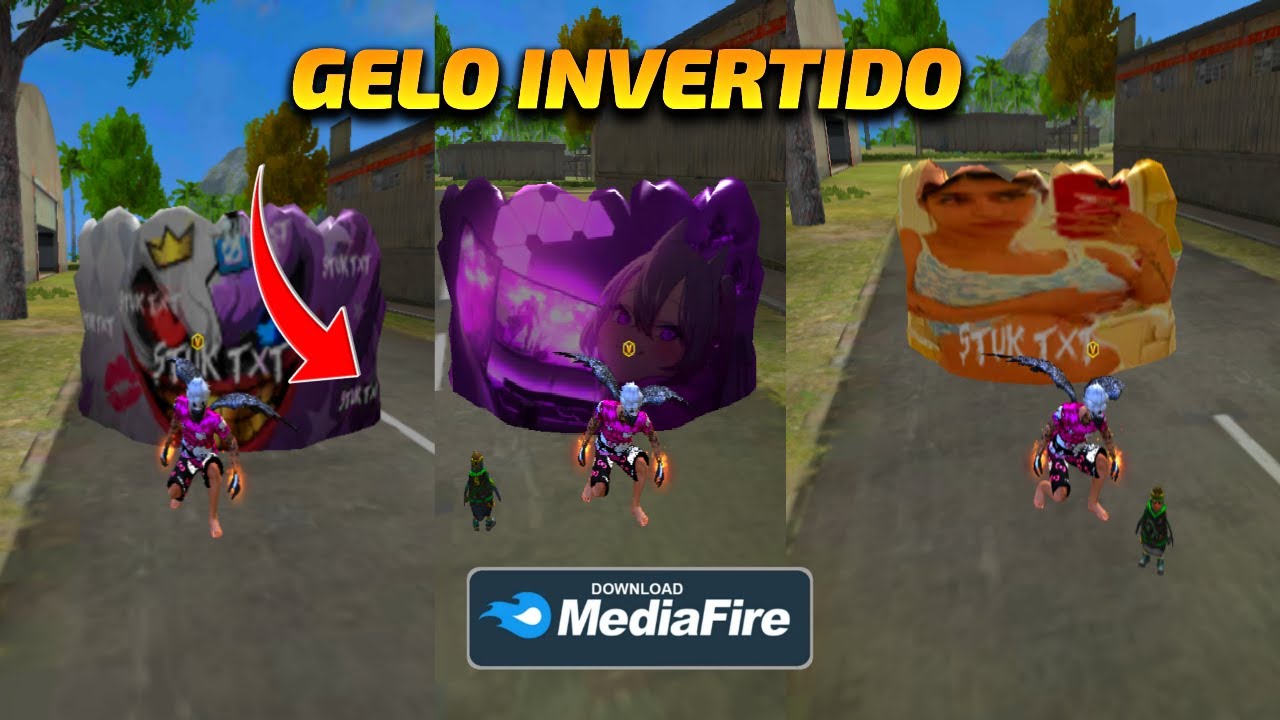 FREE FIRE ATUALIZADO 🔥TEXTURA DO GELO INVERTIDO ANT BAN LINK DIRETO