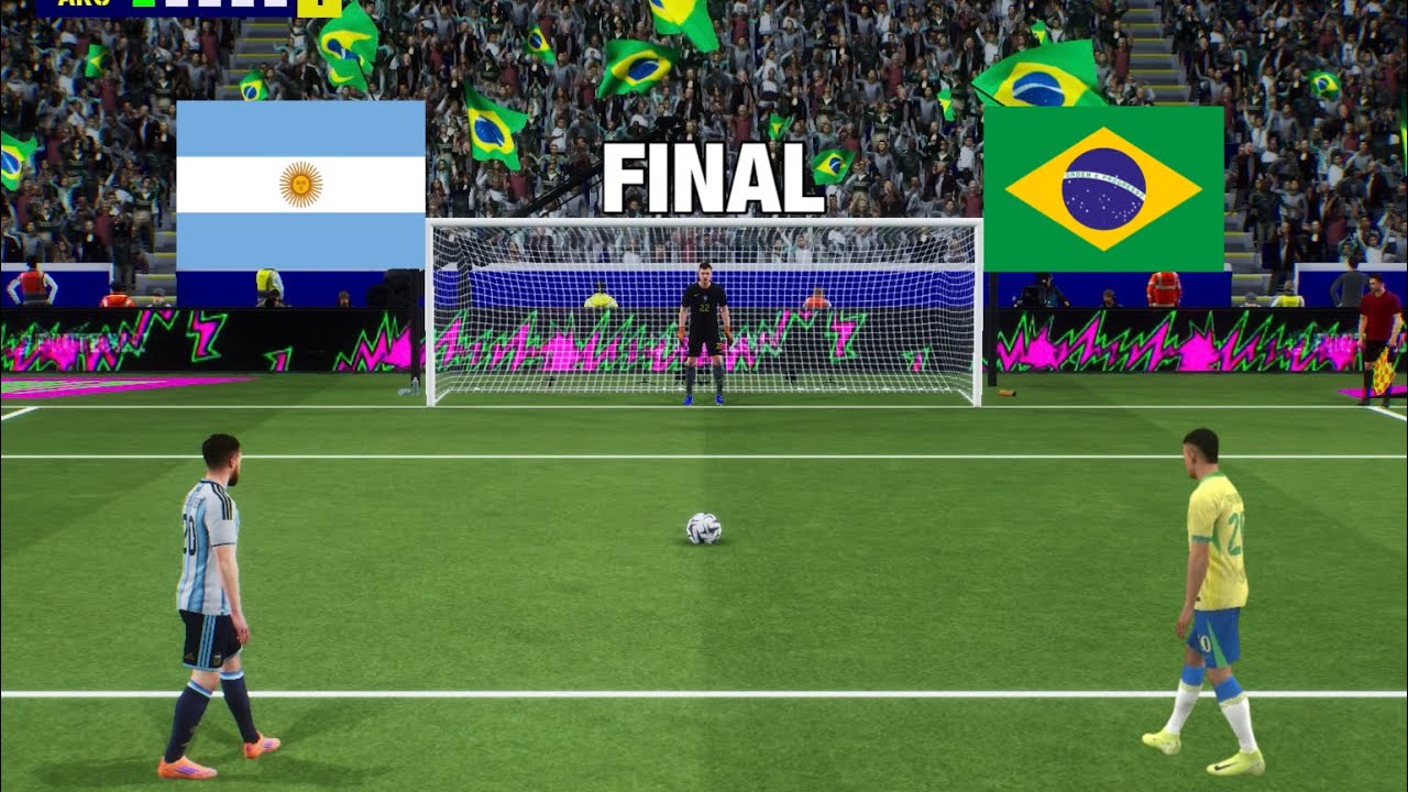 Аргентина - Бразилия. Серия пенальти | Месси против Неймара | Электронный футбол