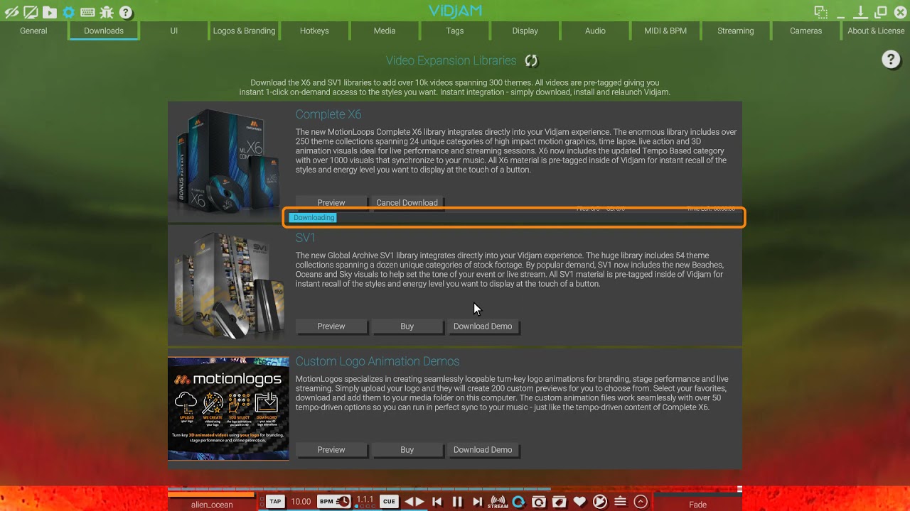 Vidjam Preferences - Downloads