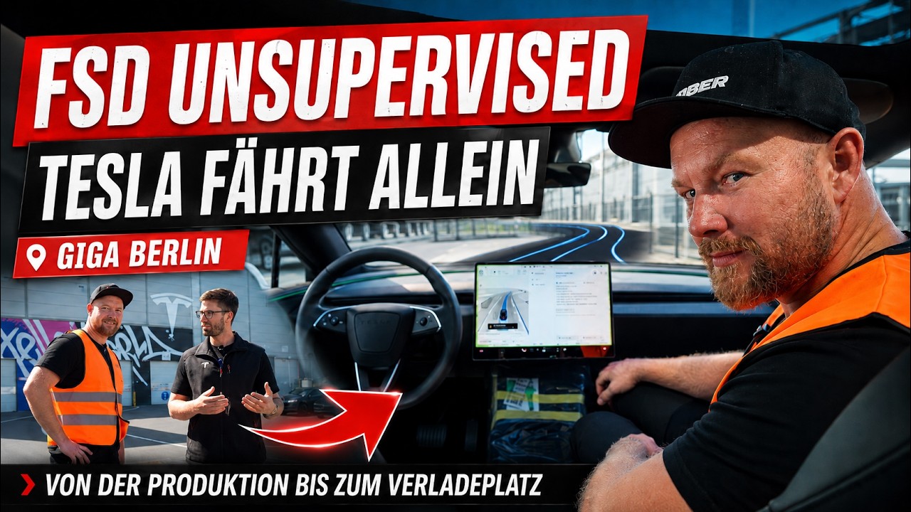 Teil 6 | Tesla f&auml;hrt OHNE FAHRER zum Verladeplatz: FSD Unsupervised in der Giga Berlin | EFIEBER
