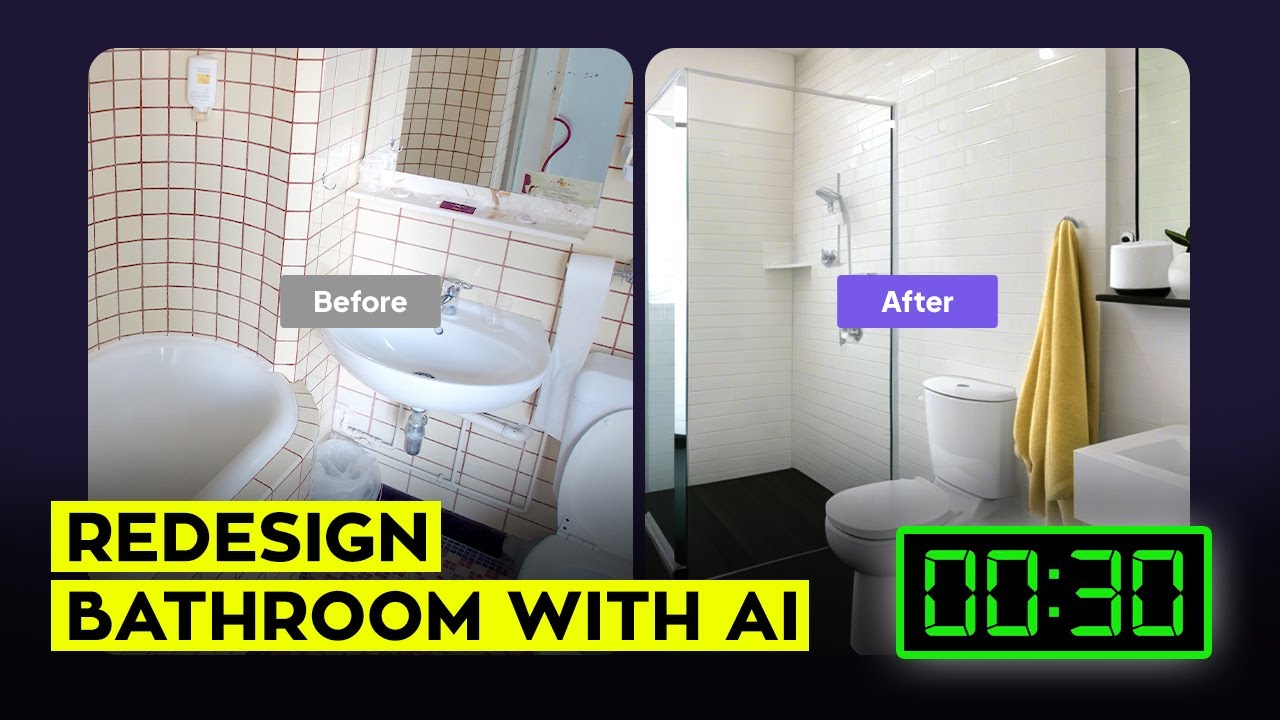 Redesign Your Bathroom In 30 Seconds With AI |  Bathroom Designs AI Tutorial