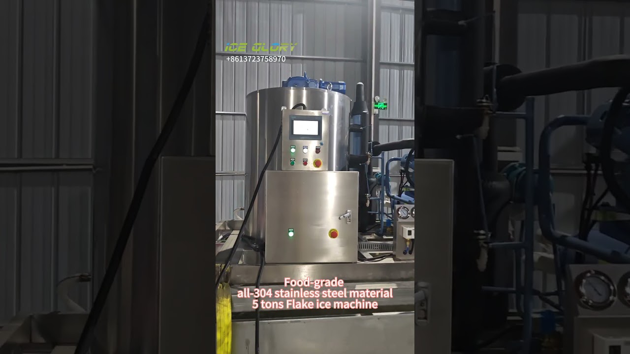 IceGlory-5tons Flake ice machine #icemachinefactory Food grade, all 304 stainless steel material.