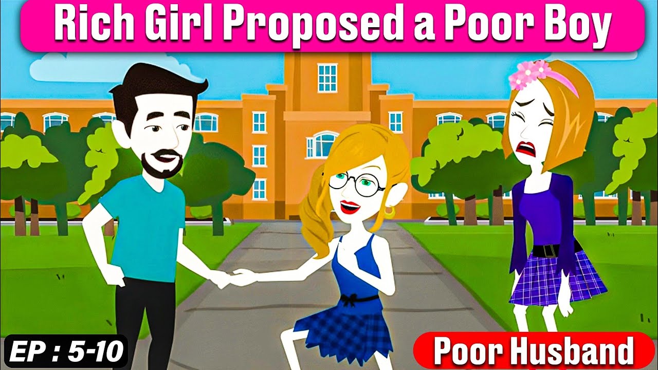 Poor Husband | Episode 5 to 10 |  English Story | Learn English | Animated story | Parvi English