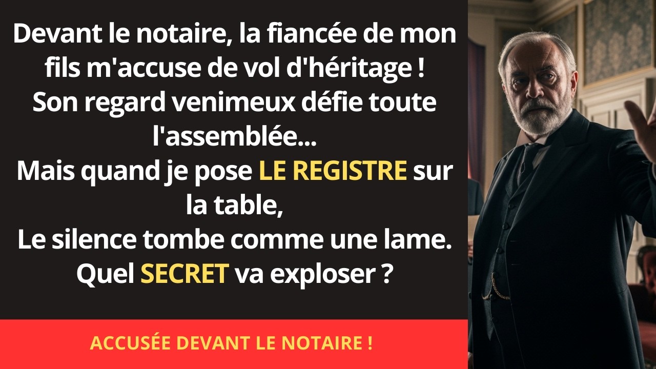 La fiancée de mon fils m’accusa devant le notaire — j’ai posé le registre sur la table