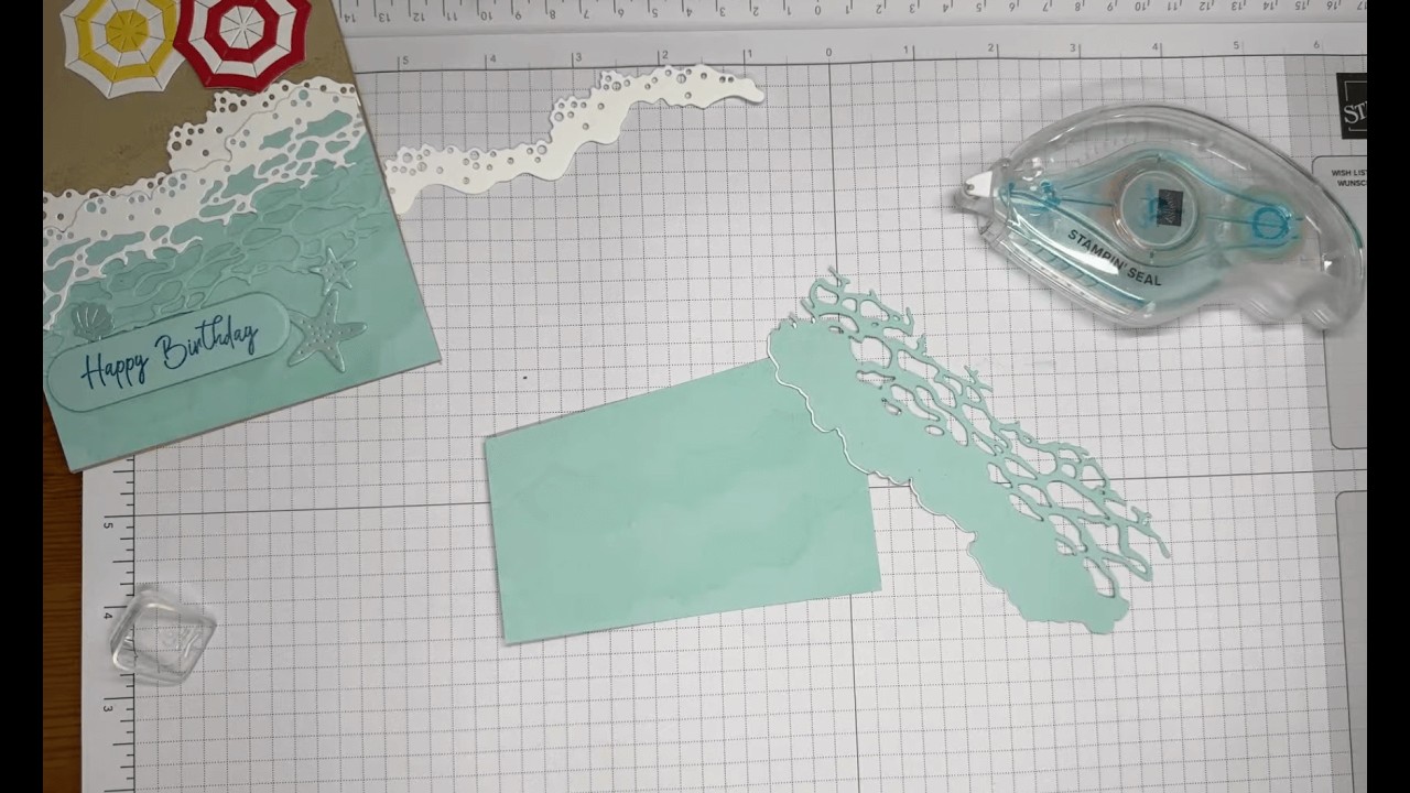 Stampin’ Up! Rolling Waves Birthday Card Part 2 #diy #papercrafting #cardmaking #beachcard