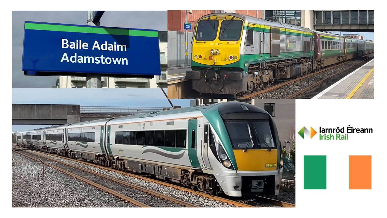 Watching Irish Rail ICR / class 22000 units galloping by at Adamstown / Baile Adaim