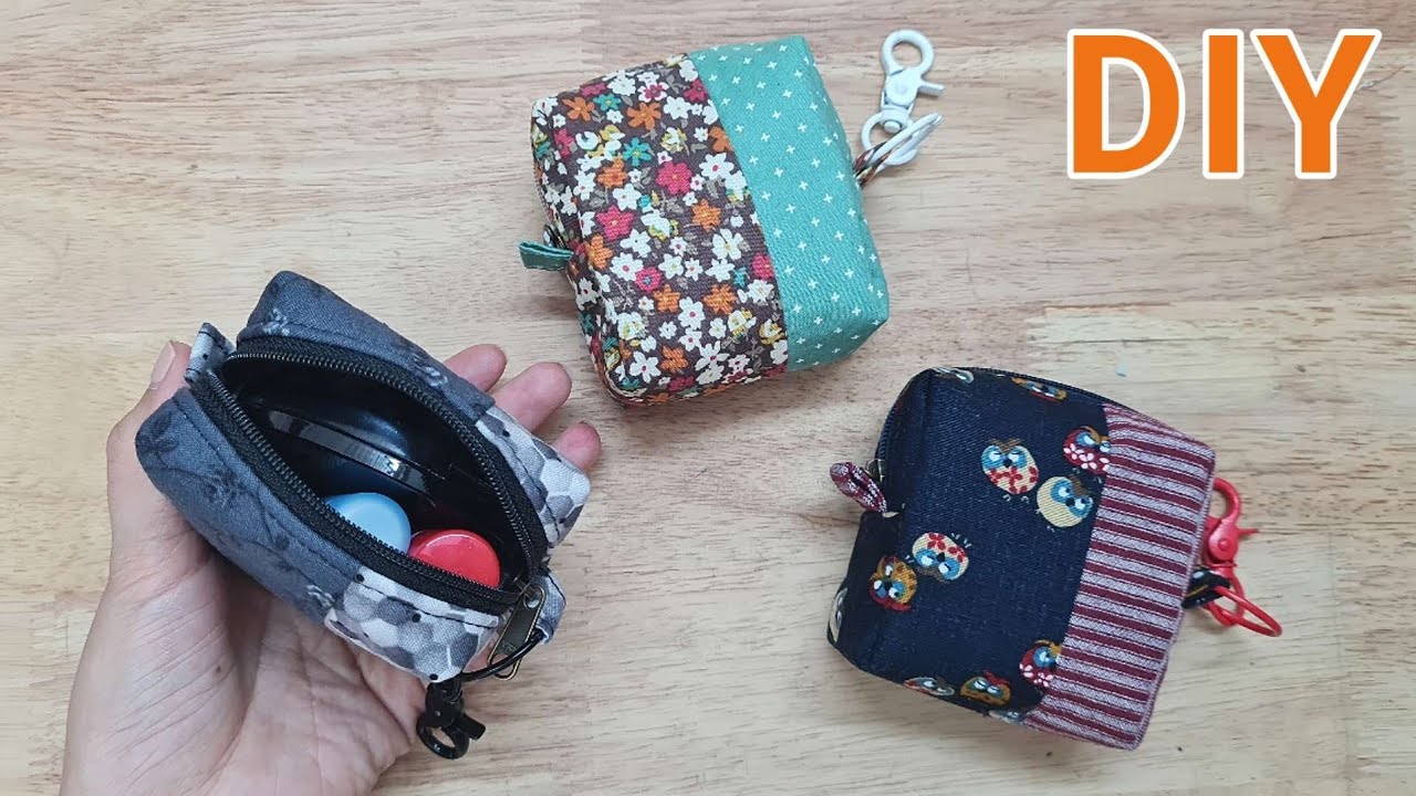 EP225 : DIY Coin bag [ Cute and Easy bag sewing tutorial ]