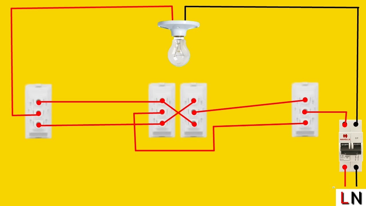 1 bulb 3 switch Connection Diagram || Staircase Wiring diagram 2Way Switch wiring || It's electrical