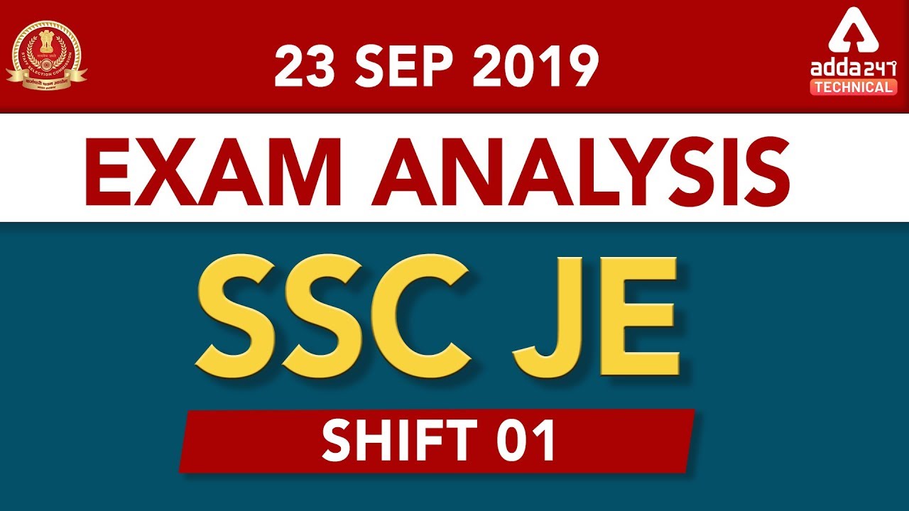 SSC JE Tier 1 Exam Analysis 2019 | 23 September, Shift 1 JE Exam Review!