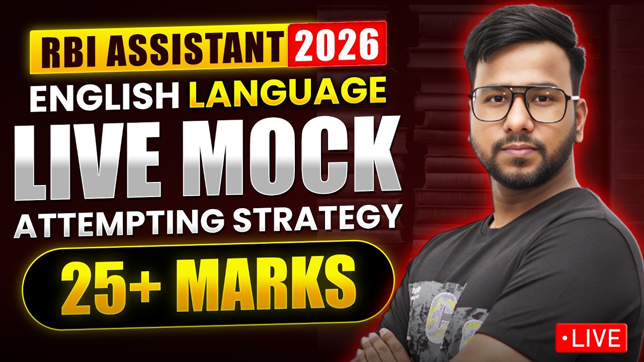 RBI Assistant Pre-2026 English Paper | Live Mock Attempting Approach | Most Expected Paper Varun Sir