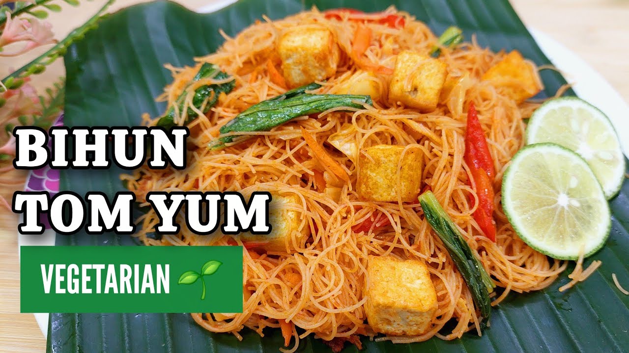 Bihun Tom Yum Goreng Mudah & Penuh Rasa 👍 | Vegetarian Tom Yum Fried Vermice