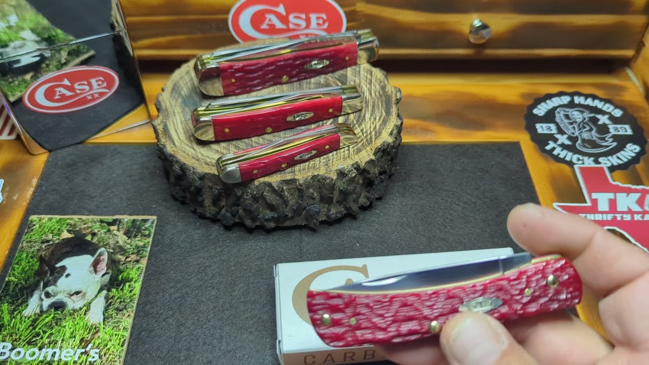 #Case Dark Red Bone Peach Seed Jig #Sodbuter Jr(6137 CS)