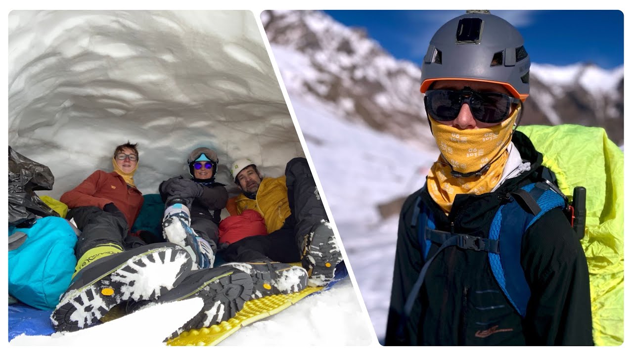 Así es dormir en una cueva de nieve en Los Andes // Curso montañismo invernal